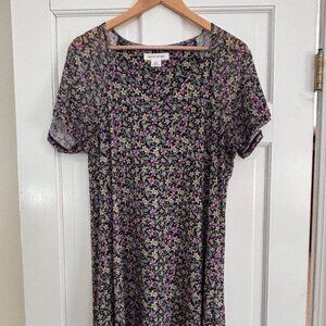 Skyes The Limit Floral Mesh Lined Flutter Raglan Short Sleeve A-Line Dress - M